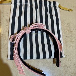 Lele Sadoughi Embellished Bardot Ribbon Slim Headband